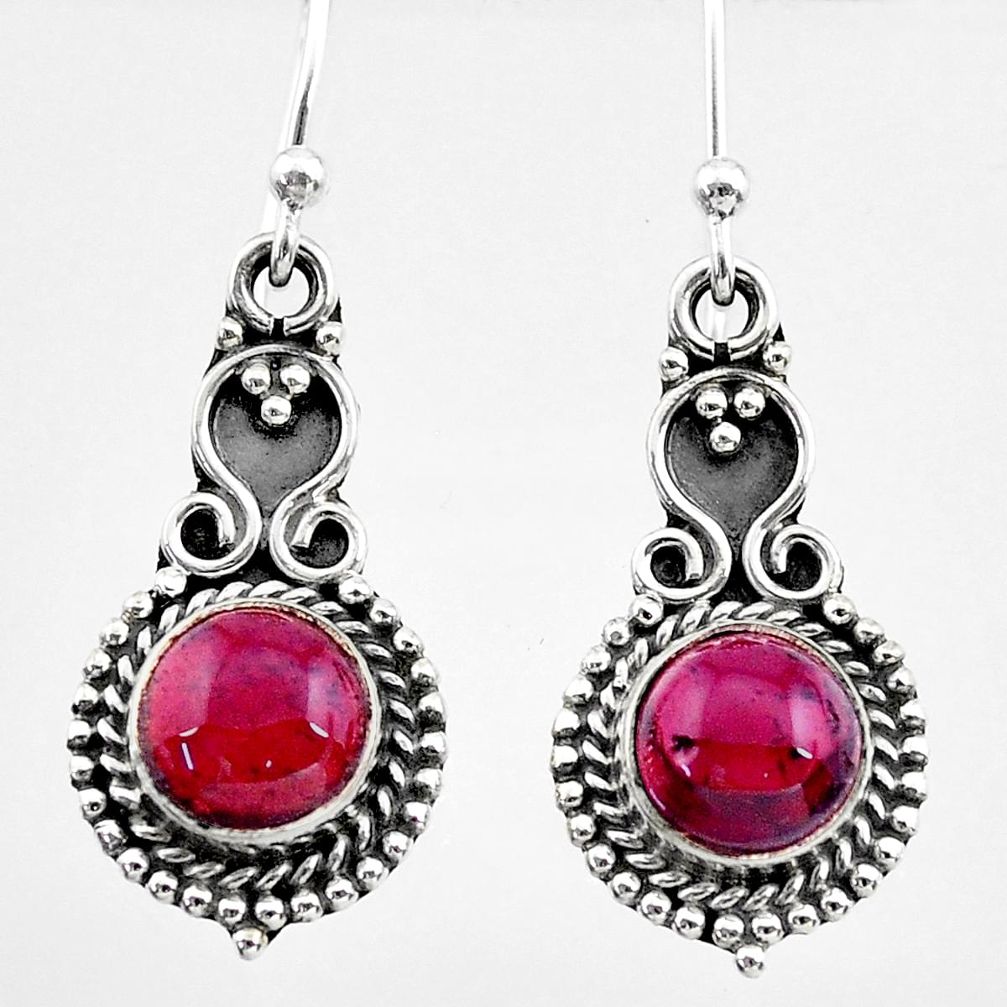 925 sterling silver 5.79cts natural red garnet dangle earrings jewelry t26803