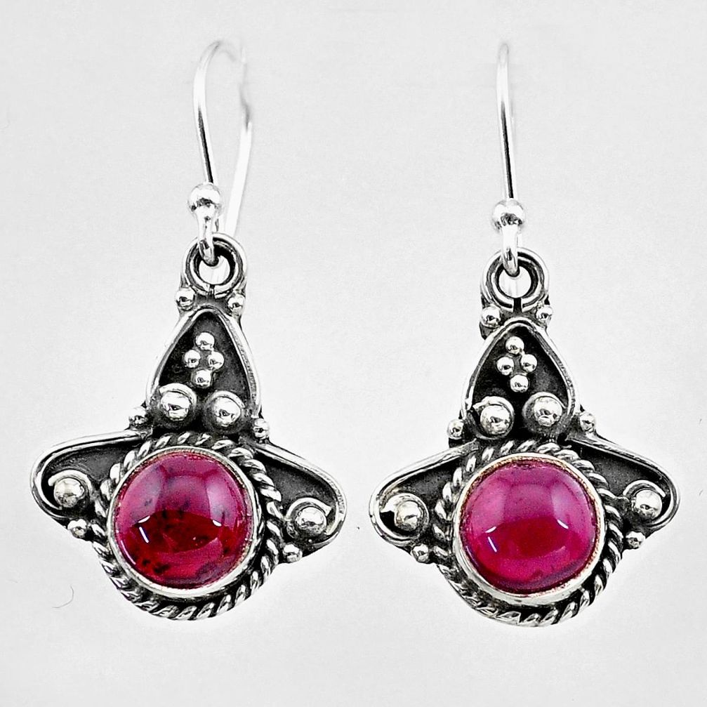 925 sterling silver 2.84cts natural red garnet dangle earrings jewelry t26824