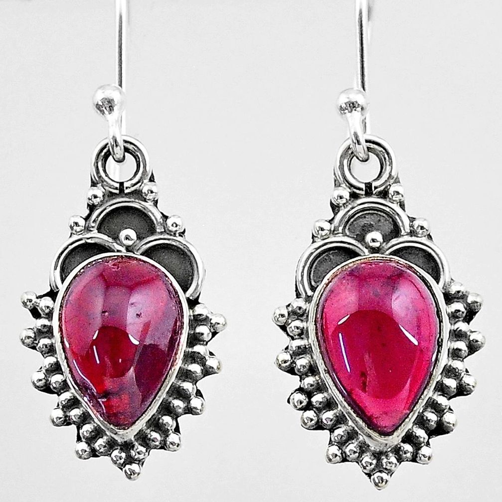 925 sterling silver 4.71cts natural red garnet dangle earrings jewelry t26864