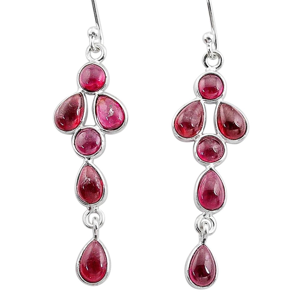 925 sterling silver 7.17cts natural red garnet dangle earrings jewelry t4764