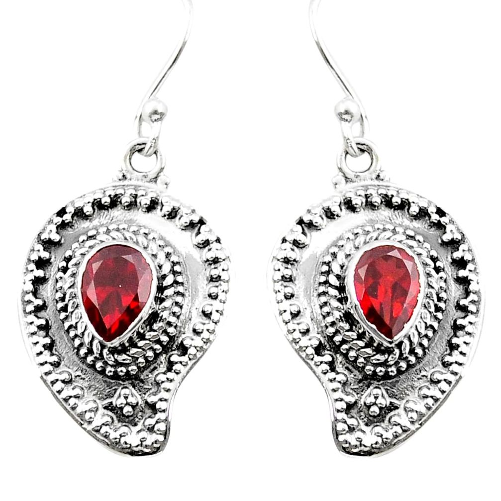 925 sterling silver 3.58cts natural red garnet dangle earrings jewelry y15353