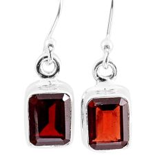 925 sterling silver 3.83cts natural red garnet dangle earrings jewelry y16490