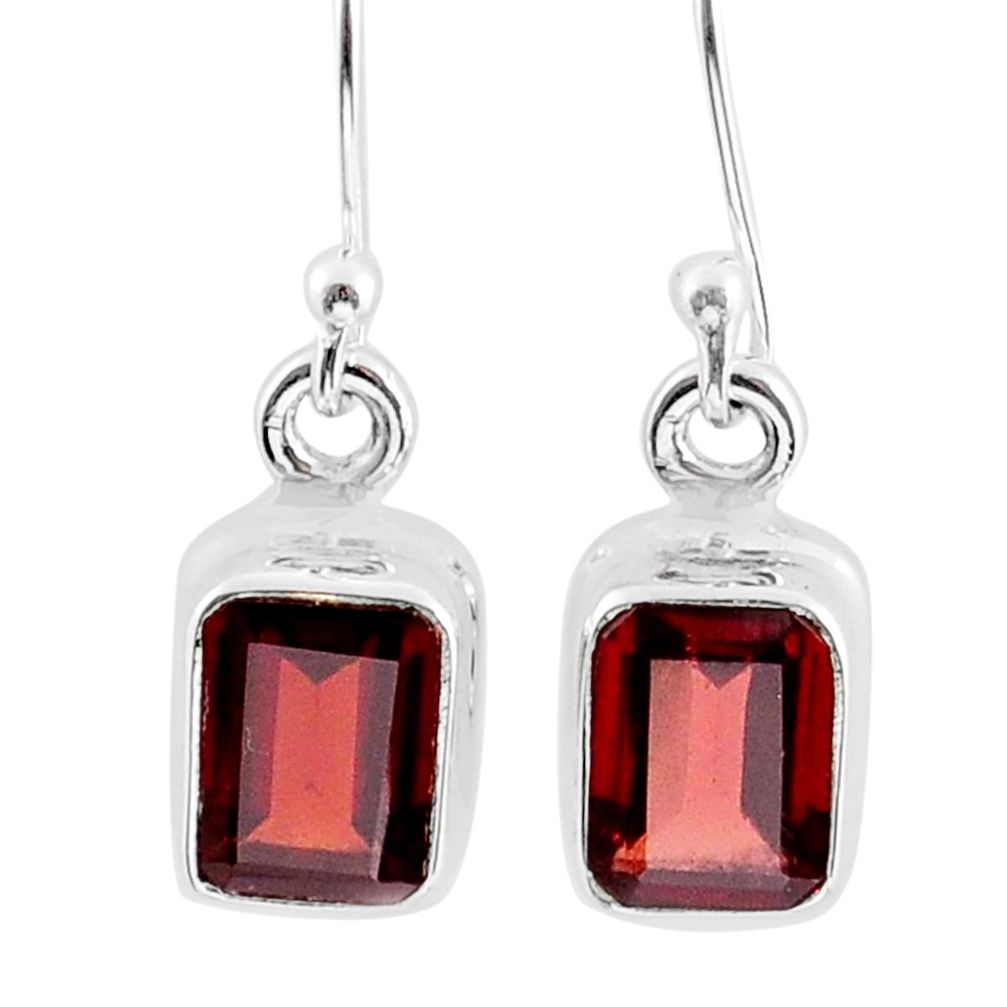 925 sterling silver 3.83cts natural red garnet dangle earrings jewelry y16499