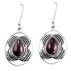 925 sterling silver 5.05cts natural red garnet dangle earrings jewelry y25035