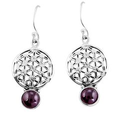 925 sterling silver 2.19cts natural red garnet dangle earrings jewelry y25038