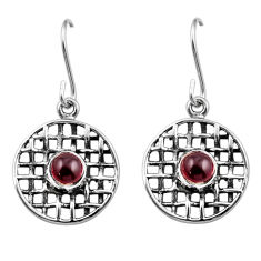 925 sterling silver 1.88cts natural red garnet dangle earrings jewelry y43848
