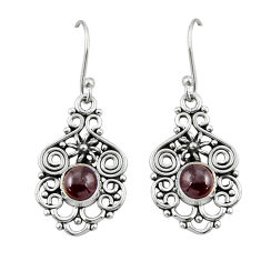 925 sterling silver 2.02cts natural red garnet dangle earrings jewelry y44520