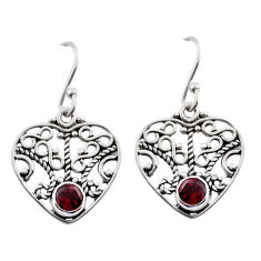 925 sterling silver 1.94cts natural red garnet dangle earrings jewelry y44923