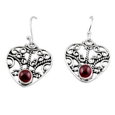 925 sterling silver 1.94cts natural red garnet dangle earrings jewelry y44926