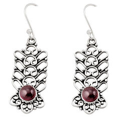 925 sterling silver 2.01cts natural red garnet dangle earrings jewelry y50828