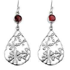 925 sterling silver 2.19cts natural red garnet dangle earrings jewelry y50887