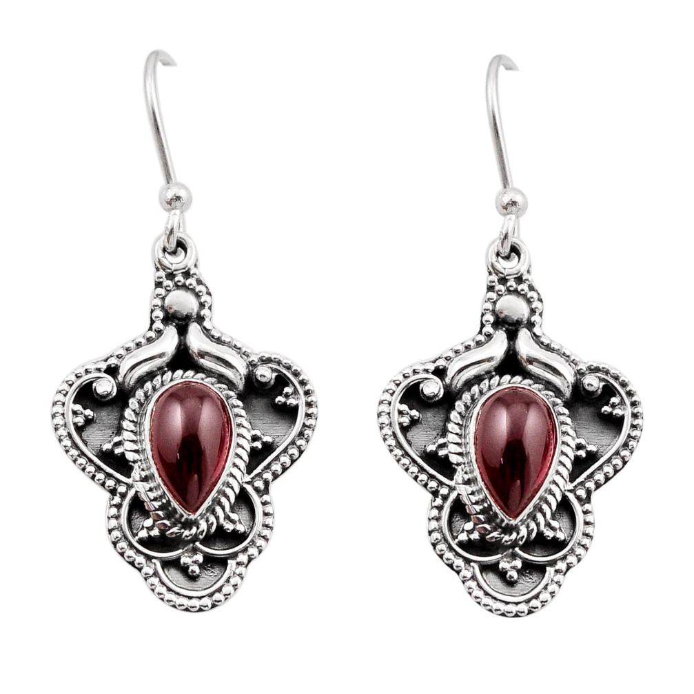 925 sterling silver 4.33cts natural red garnet dangle earrings jewelry y88315