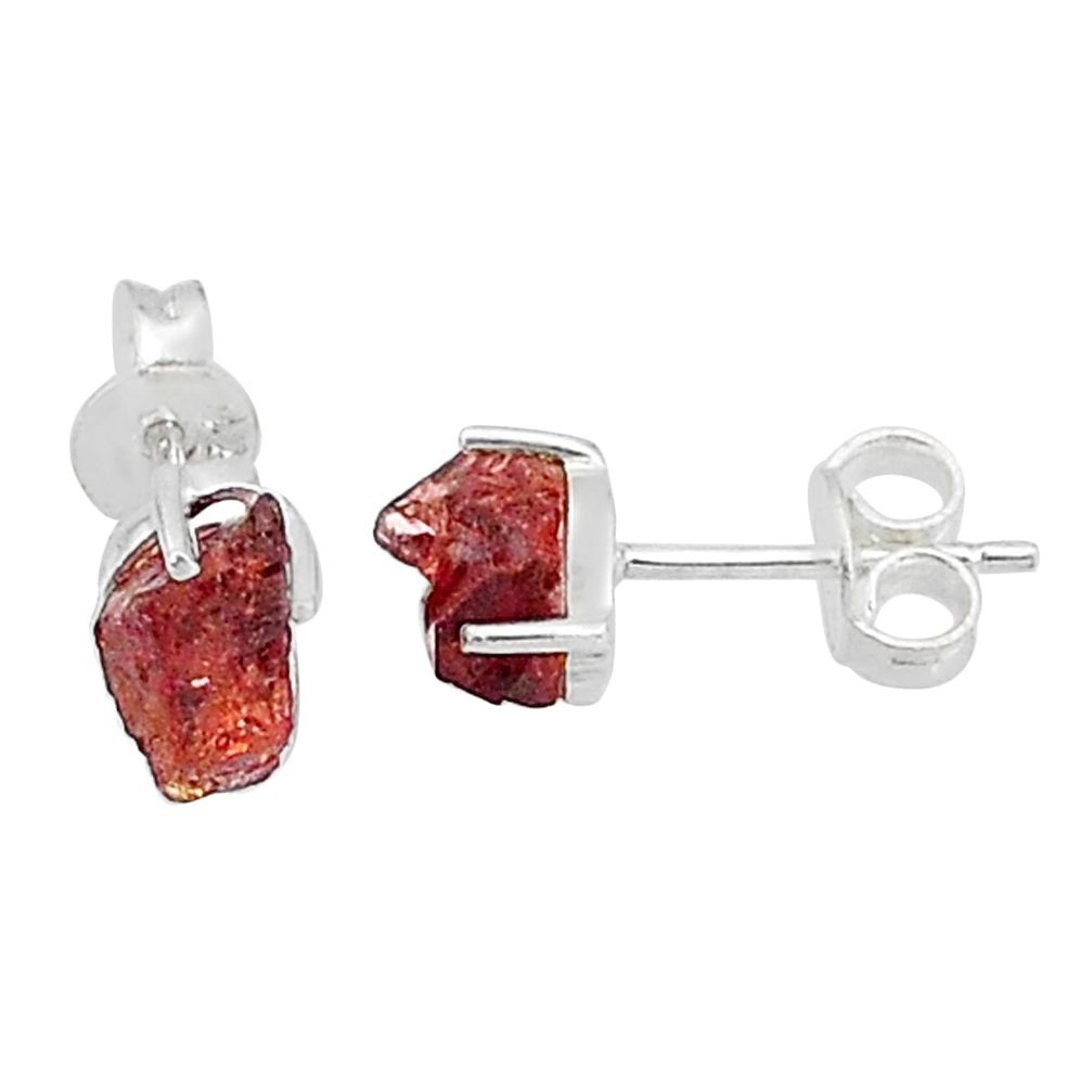 925 sterling silver 4.39cts natural red garnet rough earrings jewelry t7488