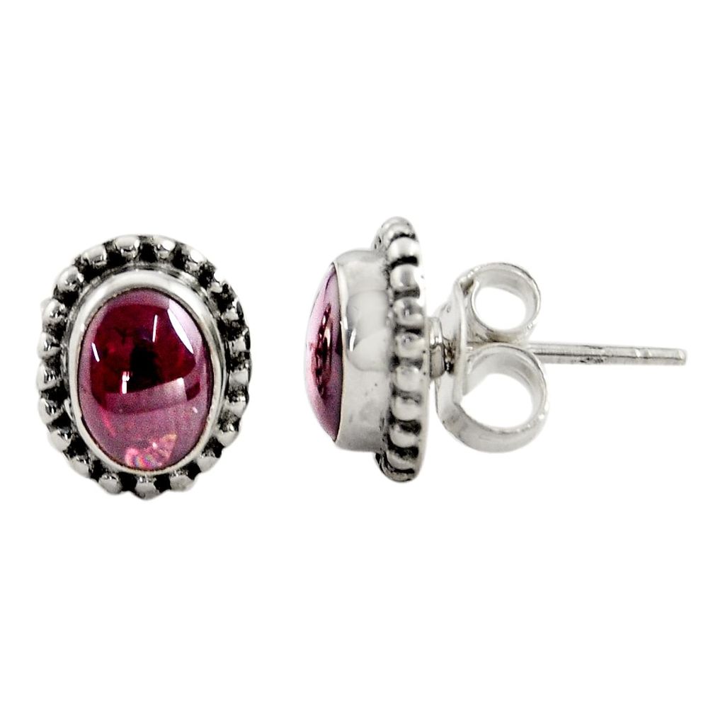925 sterling silver 3.00cts natural red garnet stud earrings jewelry r22830