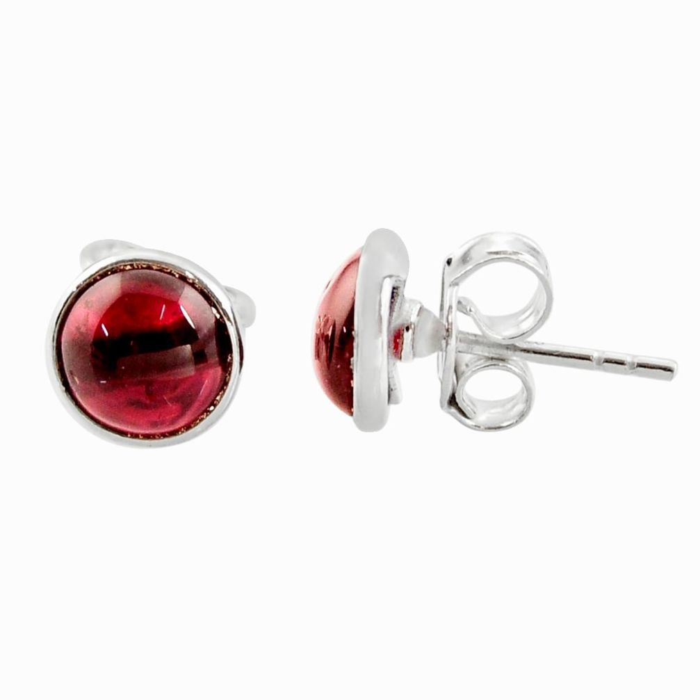 925 sterling silver 4.72cts natural red garnet stud earrings jewelry r27331