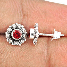 925 sterling silver 0.82cts natural red garnet stud earrings jewelry u30869