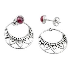 925 sterling silver 1.63cts natural red garnet stud earrings jewelry u41623