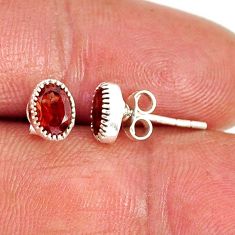 925 sterling silver 2.93cts natural red garnet stud earrings jewelry y74603