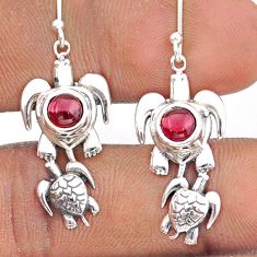925 sterling silver 1.83cts natural red garnet tortoise earrings jewelry t95764
