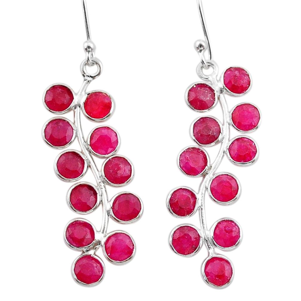 925 sterling silver 9.72cts natural red ruby chandelier earrings jewelry t38887