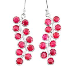 925 sterling silver 10.89cts natural red ruby chandelier earrings jewelry t77348