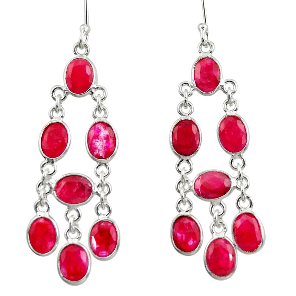 ver 19.29cts natural red ruby dangle earrings jewelry d39908