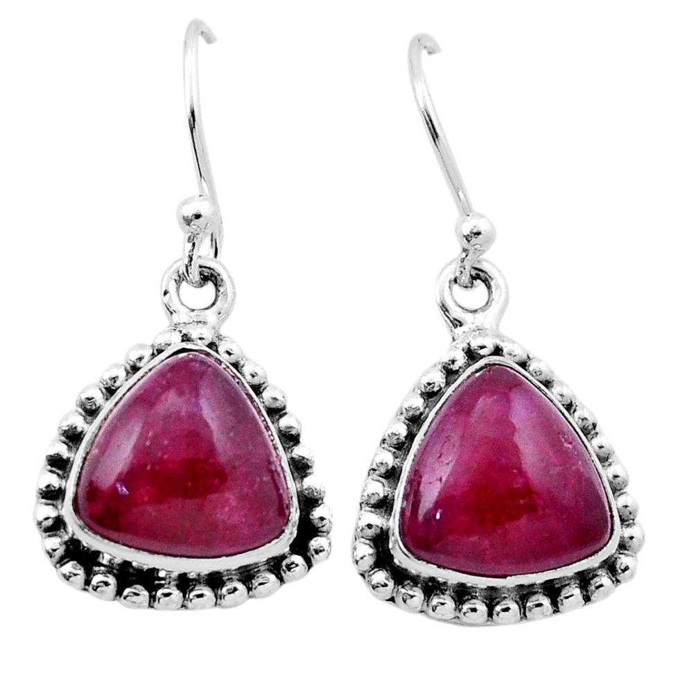 925 sterling silver 9.04cts natural red ruby dangle earrings jewelry n42378