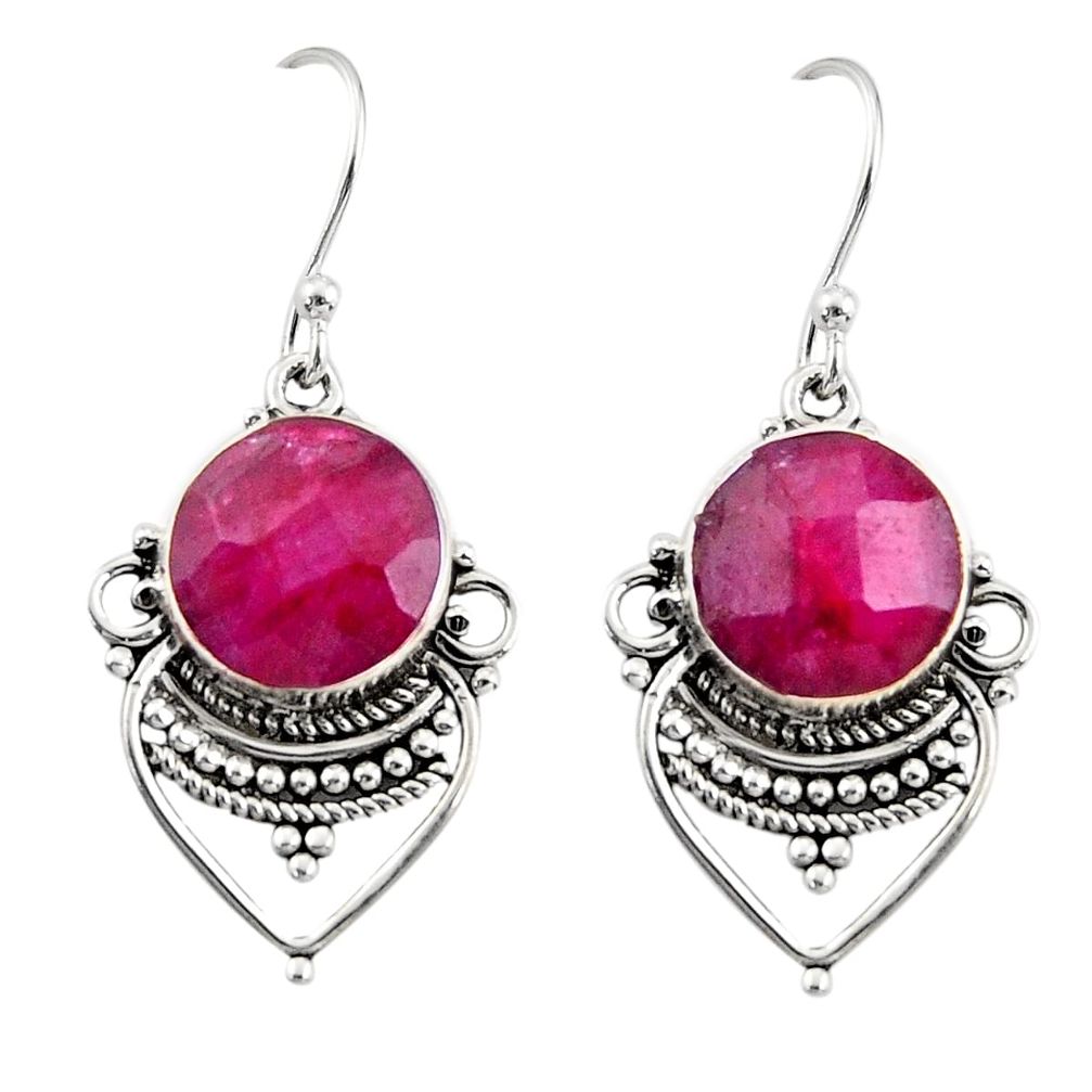 925 sterling silver 8.84cts natural red ruby dangle earrings jewelry r30884