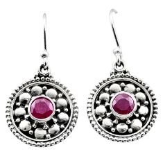 925 sterling silver 1.77cts natural red ruby dangle earrings jewelry t68244
