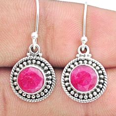 925 sterling silver 4.85cts natural red ruby dangle earrings jewelry u33403
