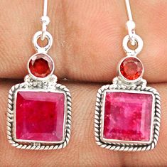 925 sterling silver 6.76cts natural red ruby garnet earrings jewelry u24665