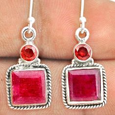925 sterling silver 7.66cts natural red ruby garnet earrings jewelry u24667