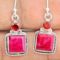 925 sterling silver 7.66cts natural red ruby garnet earrings jewelry u24670