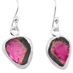 925 sterling silver 5.35cts natural watermelon tourmaline dangle earrings t82904