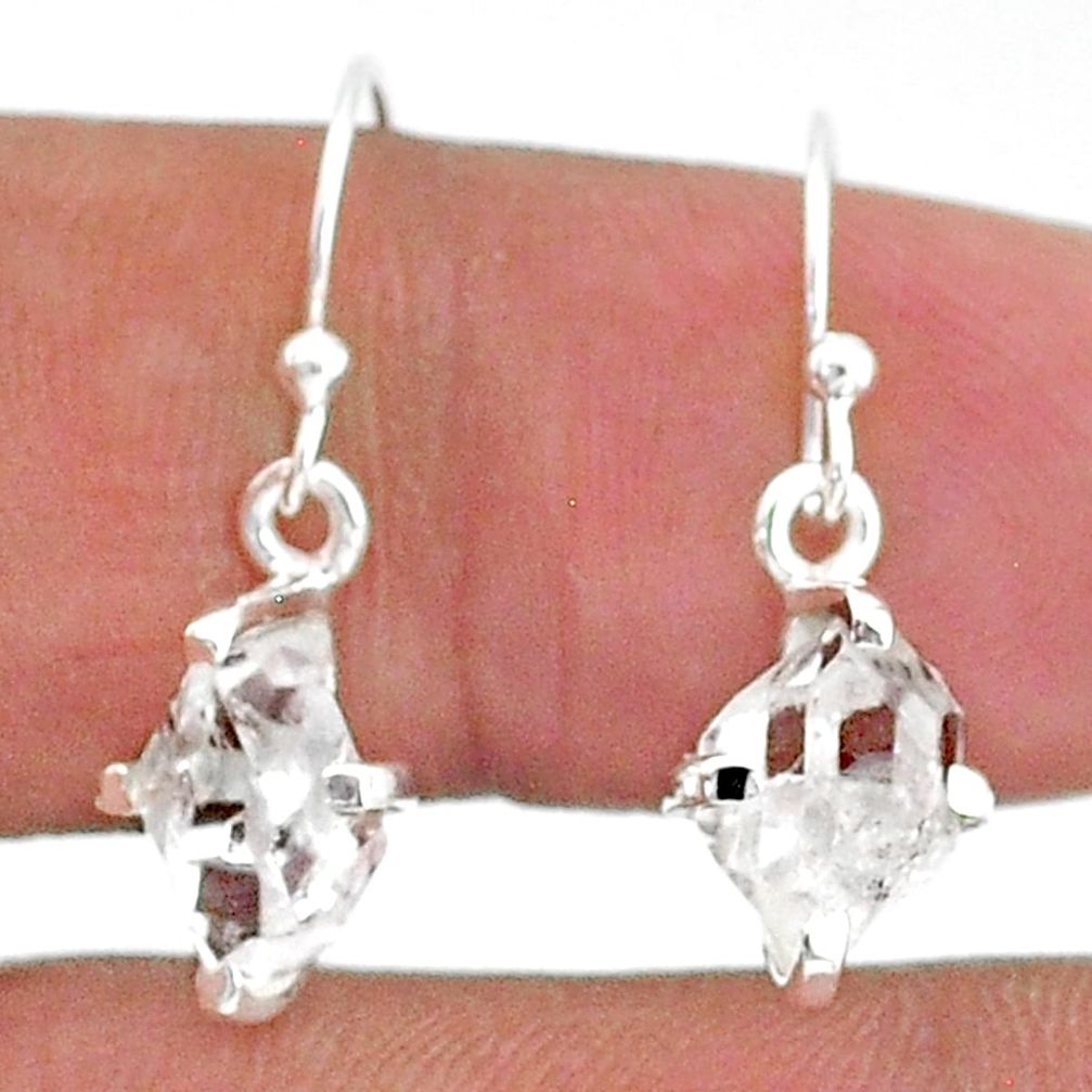 925 sterling silver 5.68cts natural white herkimer diamond dangle earrings t6804