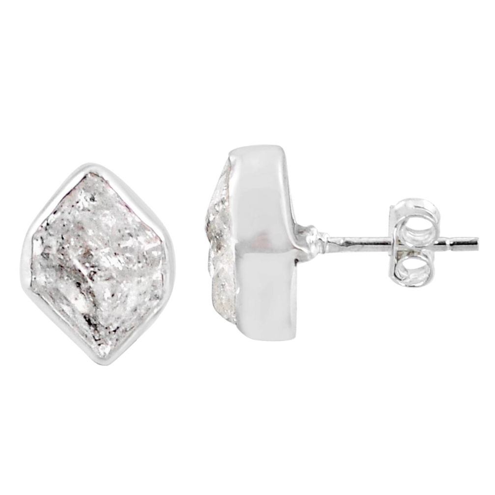 925 sterling silver 7.17cts natural white herkimer diamond stud earrings r63199