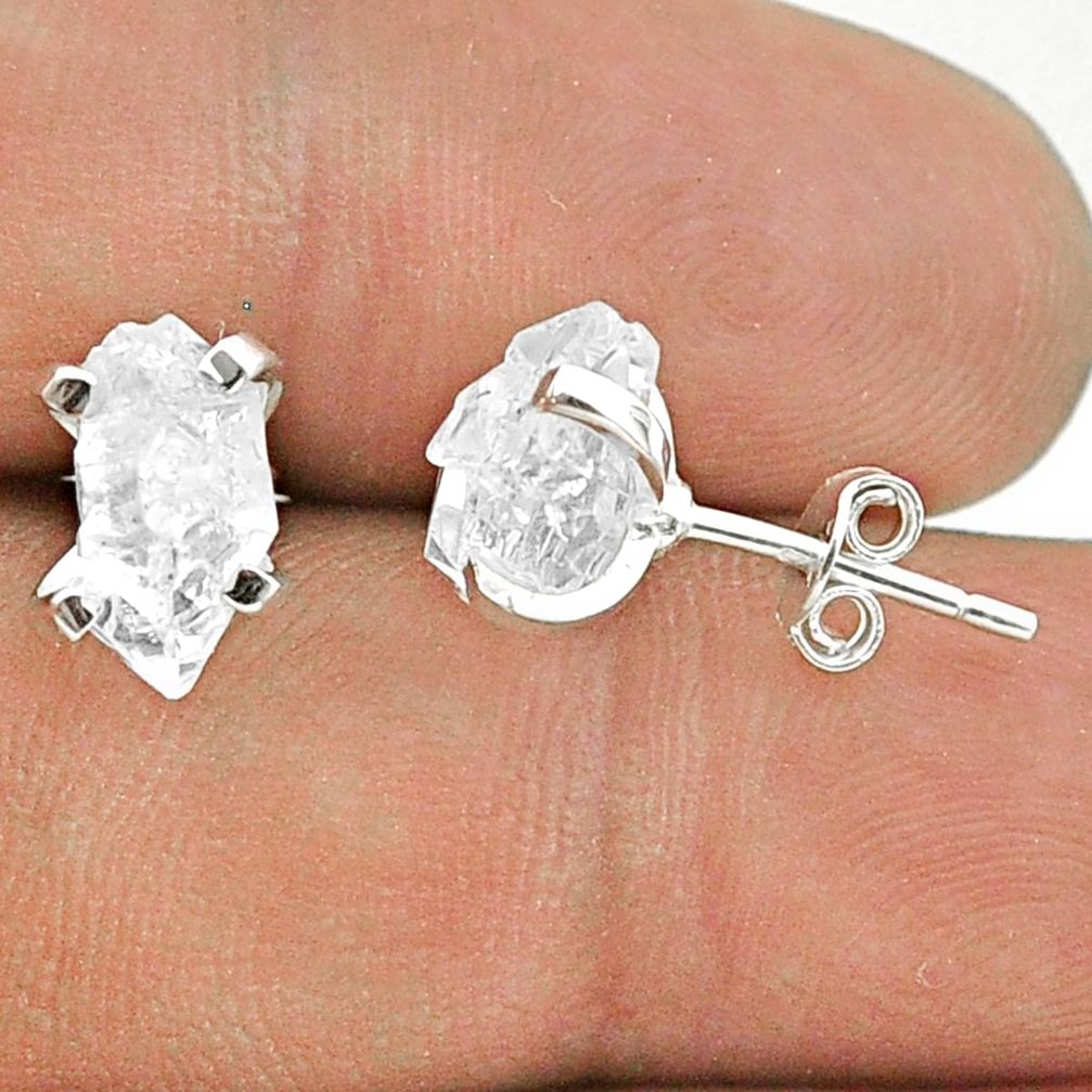 925 sterling silver 4.73cts natural white herkimer diamond stud earrings t50804