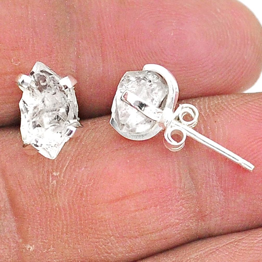 925 sterling silver 5.77cts natural white herkimer diamond stud earrings t6887