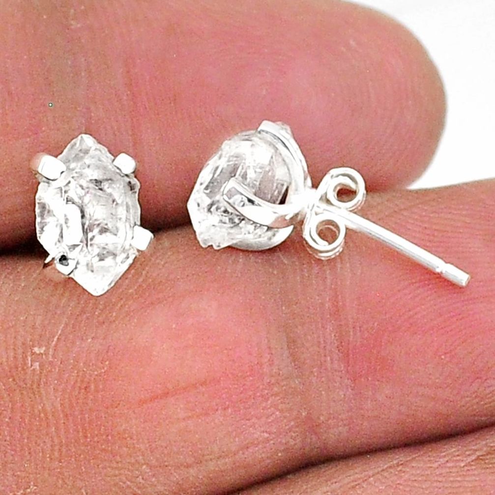 925 sterling silver 5.12cts natural white herkimer diamond stud earrings t6908