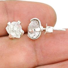 925 sterling silver 5.38cts natural white herkimer diamond stud earrings u76898