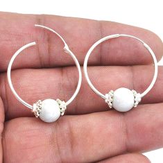 925 sterling silver 8.02cts natural white howlite dangle earrings jewelry u56128