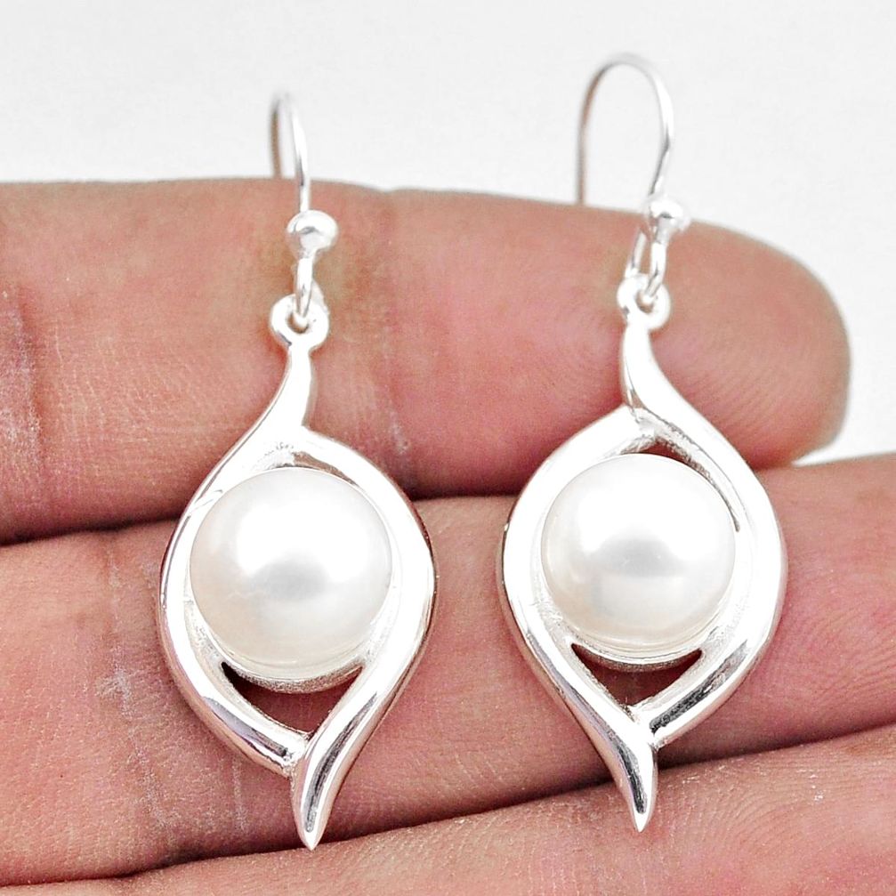 925 sterling silver 11.24cts natural white pearl dangle earrings jewelry c23748