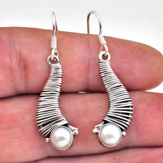 925 sterling silver 2.01cts natural white pearl dangle earrings jewelry n51100