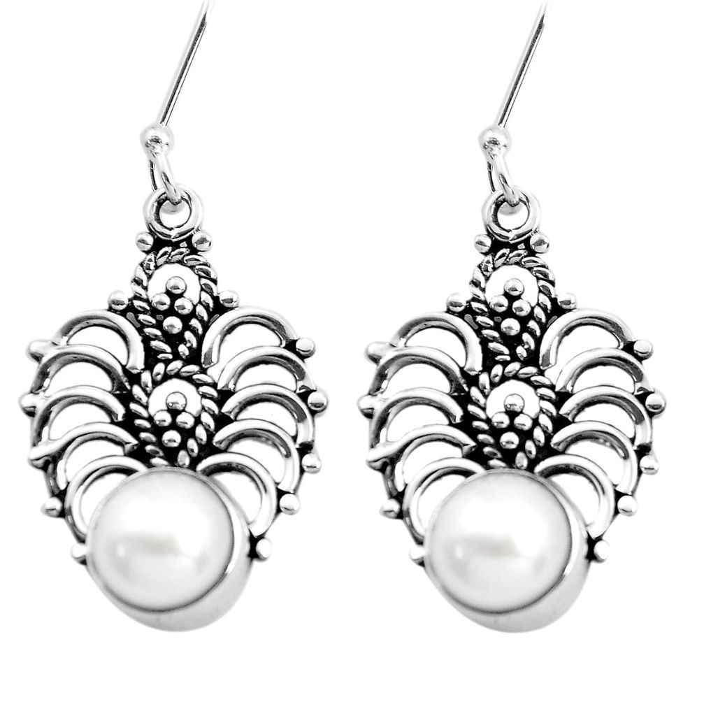 ver 6.36cts natural white pearl dangle earrings jewelry p41307