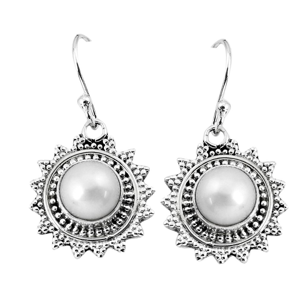 925 sterling silver 5.56cts natural white pearl dangle earrings jewelry p58264