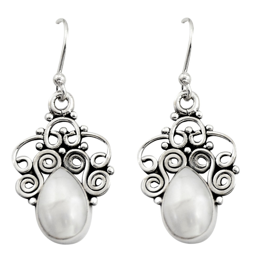 925 sterling silver 4.69cts natural white pearl dangle earrings jewelry r21732