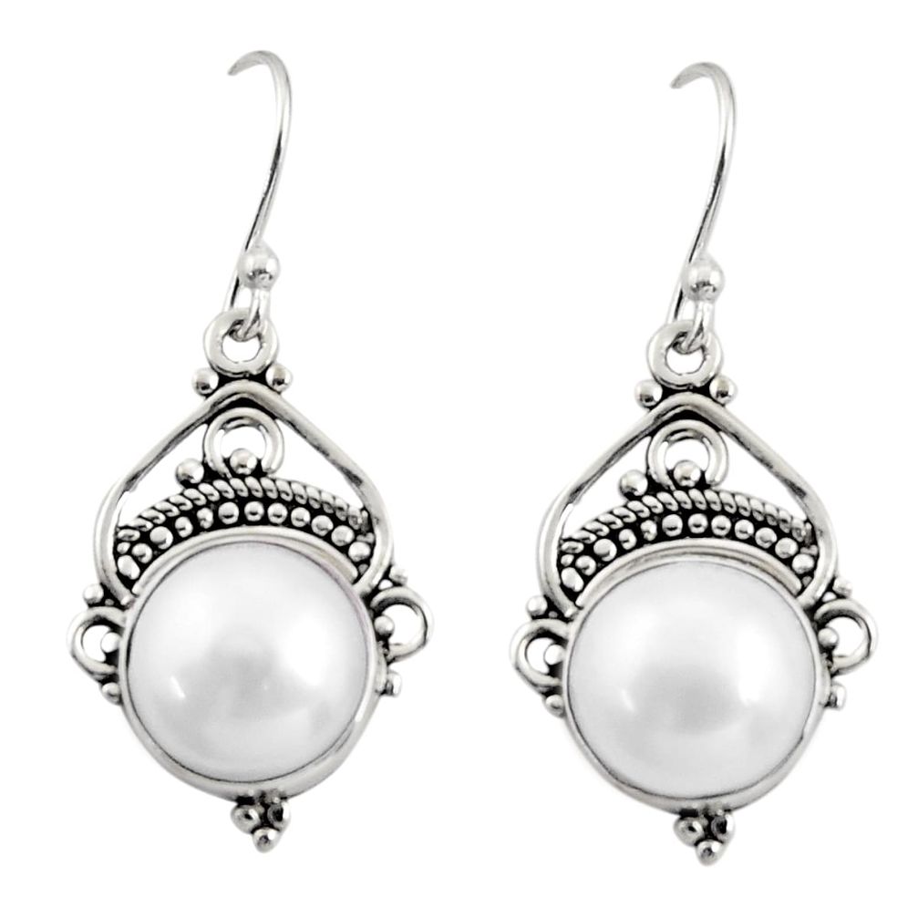 925 sterling silver 9.16cts natural white pearl dangle earrings jewelry r30991