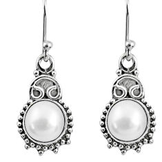 Clearance Sale- 925 sterling silver 5.22cts natural white pearl dangle earrings jewelry r60432