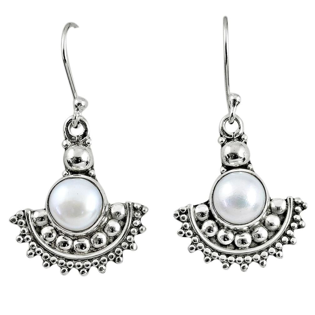 925 sterling silver 5.58cts natural white pearl dangle earrings jewelry r60608