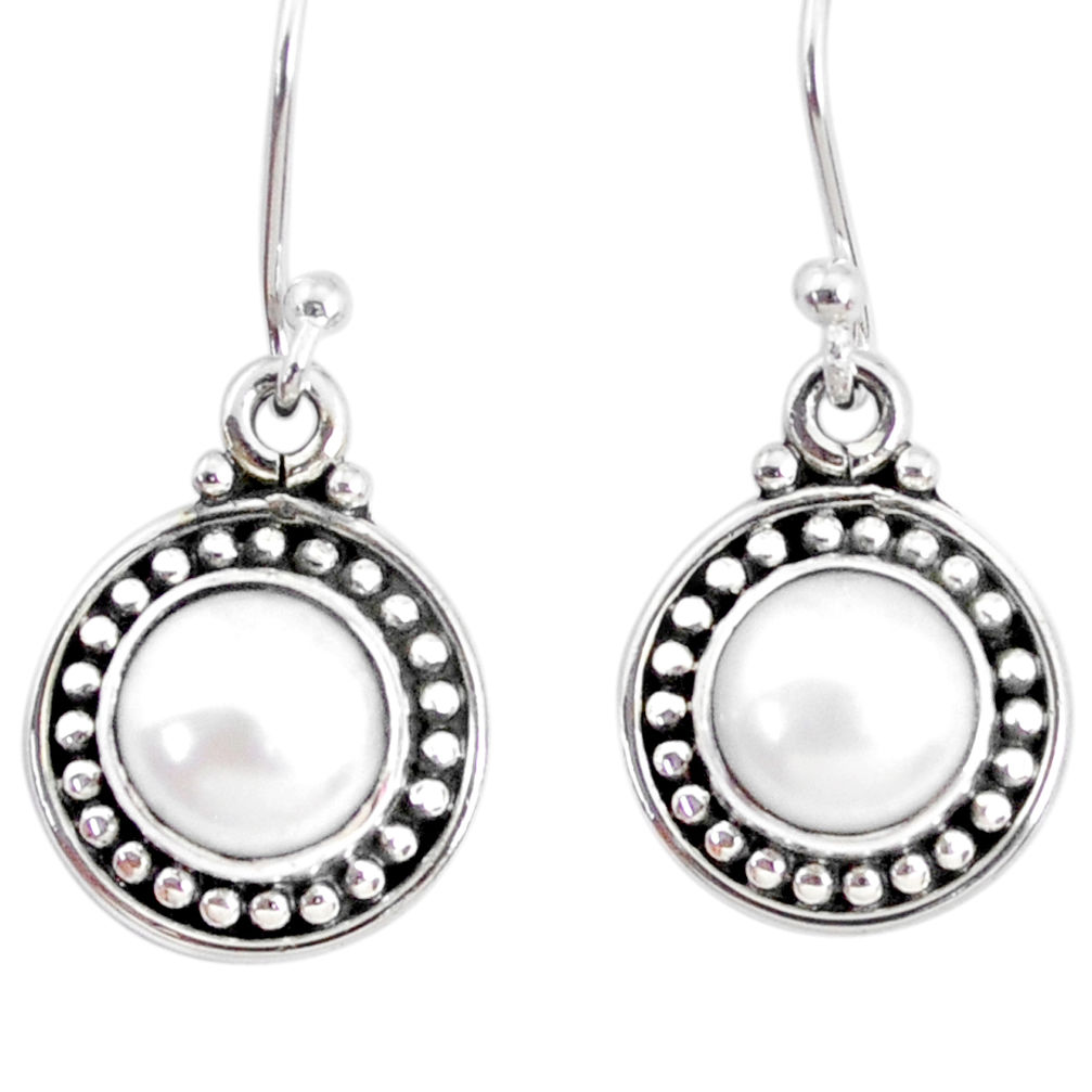 925 sterling silver 5.81cts natural white pearl dangle earrings jewelry r74854
